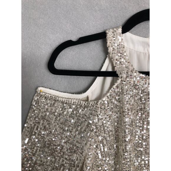 CeCe Women's Size Small Cold Shoulder Sequin Top NEW - Picture 3 of 7